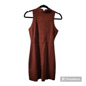 Hyfve faux suede scalloped dress size Small